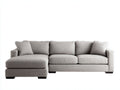 Sofás de esquina de tela 300 x 160 x 85 cm - color gris - diseño moderno con chaise longue y asientos acolchados