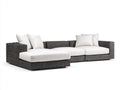 Sofás de esquina tapizados 300x200x82 cm - blanco y gris oscuro - diseño modular moderno