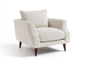 Sillones tapizados 88x82x86 cm - blanco crema y marrón oscuro - diseño moderno con cojín suelto