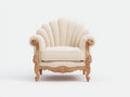 Sillones de tela 90x85x95 cm color beige y madera natural con respaldo acolchado y diseño clásico