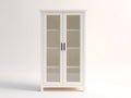 Estanterías con 2 puertas de cristal 90x40x190 cm - blanco y negro - diseño moderno
