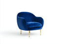 Sillones tapizados 82x78x84 cm - azul intenso y dorado - diseño envolvente moderno