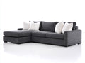Sofás de esquina tapizado en tela 290 x 170 x 90 cm - Gris antracita - Diseño contemporáneo con chaise longue y asientos amplios