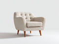 Sillones de tela 85x80x90 cm color beige con respaldo acolchado y diseño moderno