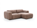 Sofás de esquina de tela 260x170x85 cm - marrón - diseño moderno con chaise longue y asientos acolchados