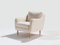 Sillones de tela 80 x 75 x 85 cm - color beige - diseño moderno con respaldo acolchado y patas de madera