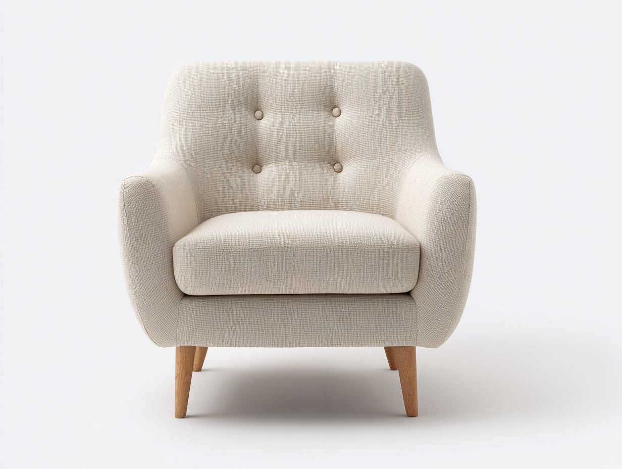 Sillones de tela 78x82x85 cm - beige - diseño moderno con respaldo acolchado y reposabrazos