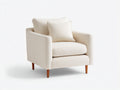 Sillones de tela 82 x 85 x 82 cm - color beige - diseño moderno con reposabrazos amplios y patas de madera