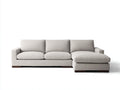 Sofás de esquina de tela 300 x 170 x 85 cm - color gris claro - diseño moderno con chaise longue y asientos acolchados