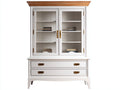 Estanterías de madera 100x40x180 cm - blanco - diseño clásico con puertas de vidrio