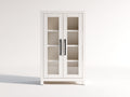 Estanterías con 2 puertas de cristal 90 x 40 x 150 cm - Blanco y negro - Diseño moderno para salón y comedor