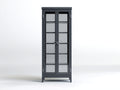 Estanterías con 2 puertas de cristal 80x40x195 cm - negro y gris - diseño alto moderno
