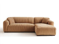 Sofás de esquina de tela 300x160x85 cm color beige con chaise longue y diseño moderno