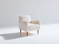 Sillones tapizados 78x76x82 cm - blanco crema y marrón - diseño compacto moderno