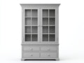 Estanterías con 2 puertas de cristal y 4 cajones 110 x 45 x 195 cm - Gris - Diseño clásico para salón y comedor