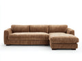 Sofás de esquina tapizado en pana 285 x 175 x 88 cm - Marrón caramelo - Diseño modular con chaise longue y asientos amplios