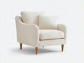 Sillones de tela 90x85x85 cm - beige - diseño moderno con reposabrazos curvos y asiento acolchado