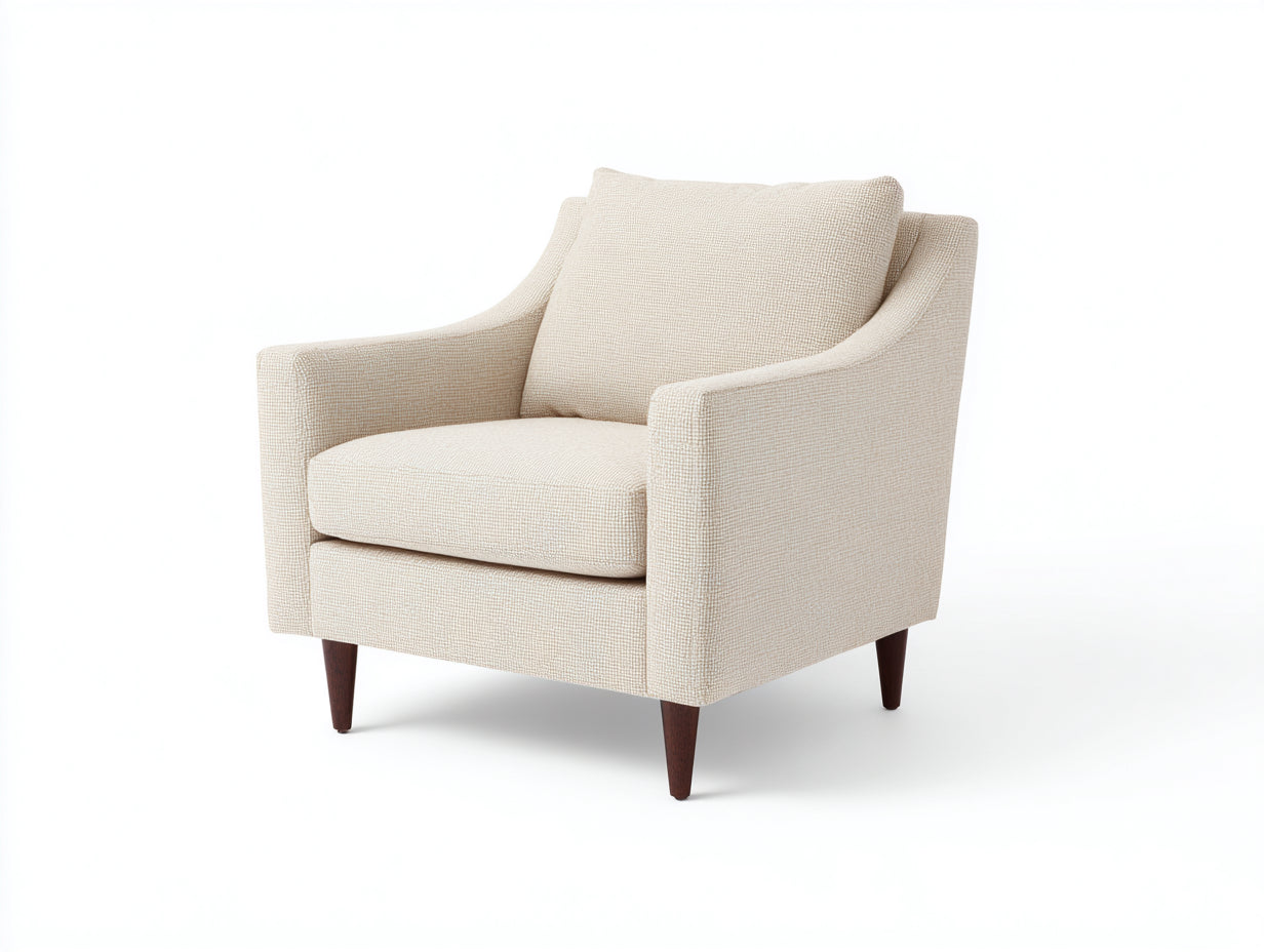 Sillones de tela 82x85x85 cm - beige - diseño moderno con reposabrazos y asiento acolchado